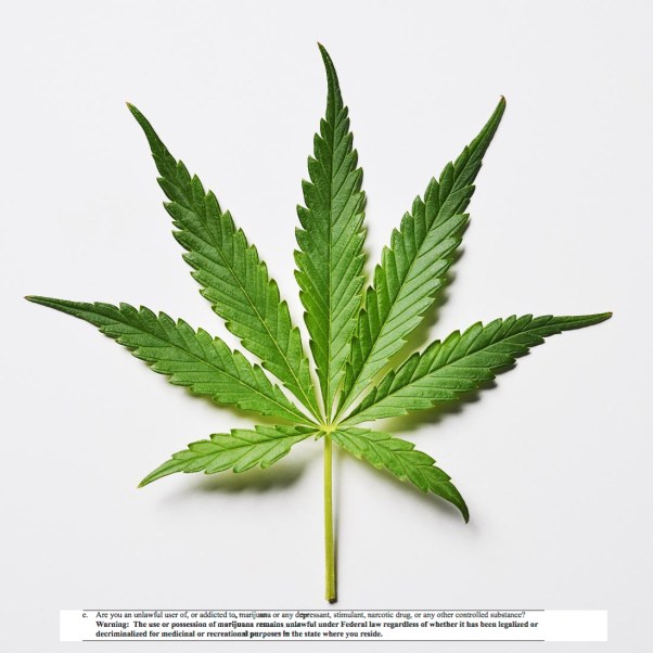 Marijuana leaf on a white background