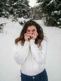 photo of woman wearing winter jacket